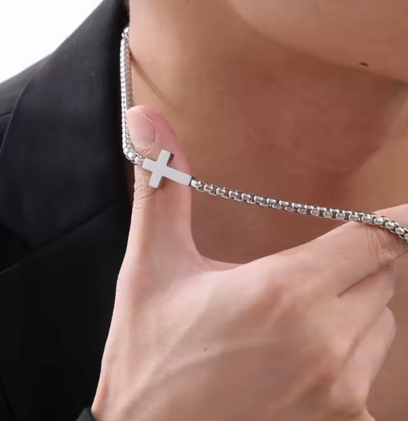 Men’s Side Cross Necklace