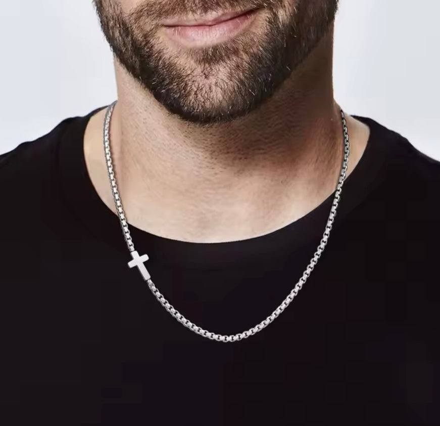 Men’s Side Cross Necklace