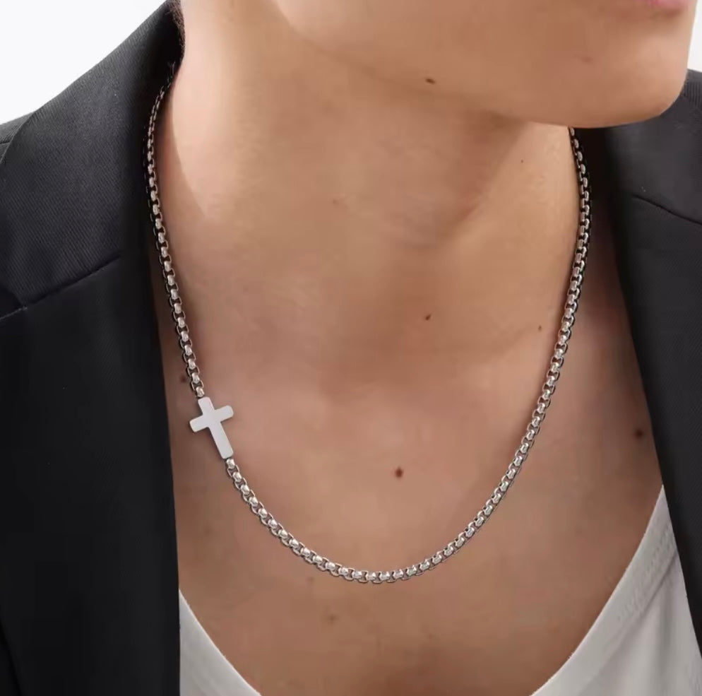 Men’s Side Cross Necklace