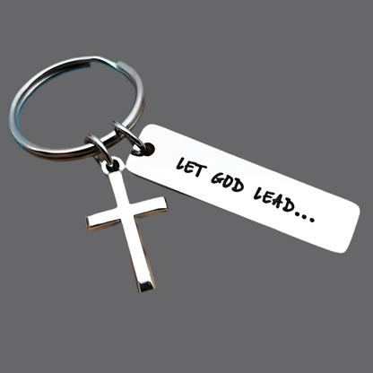 Let God Lead Cross Keychain