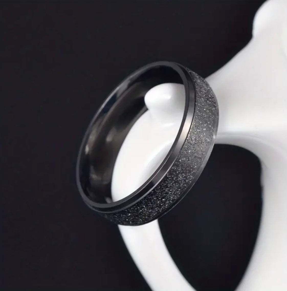 6mm Frosted Stainless Steel Ring