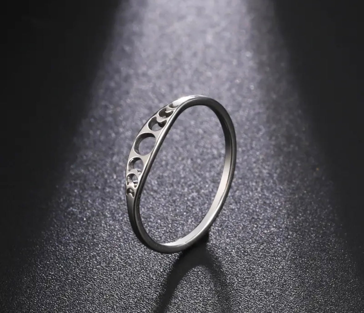 Stainless Steel Moon Phase Ring