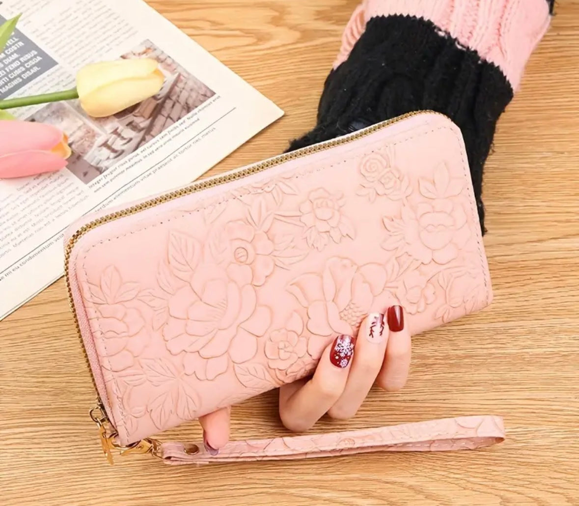 Vintage Flower Long Clutch Wallet