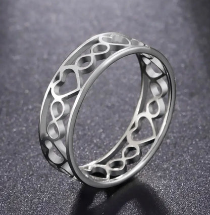 Stainless Steel Endless Heart Ring