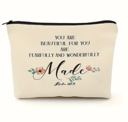 “Fearfully and Wonderfully Made” Canvas Accessory Bag