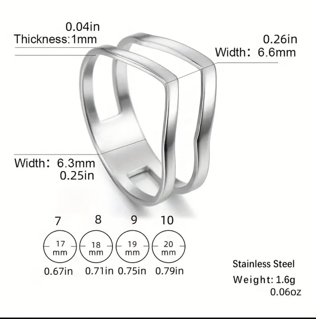 Stainless Steel Double Stacking Ring