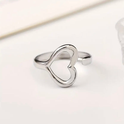 Stainless Steel Adjustable Heart Ring