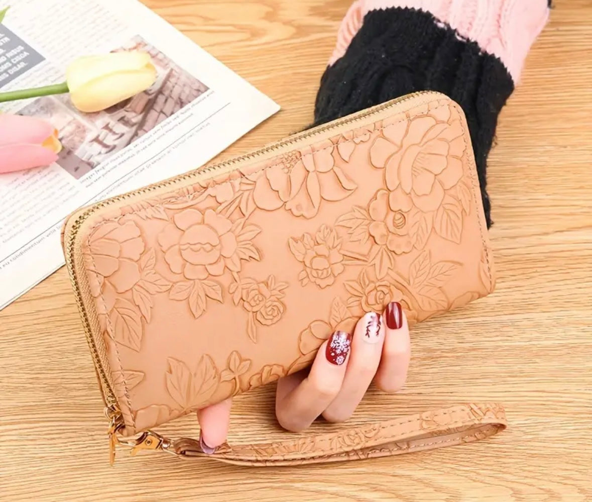 Vintage Flower Long Clutch Wallet