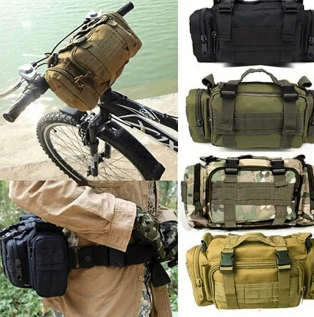 Men’s Military Style Multi-pocket Crossbody Bag