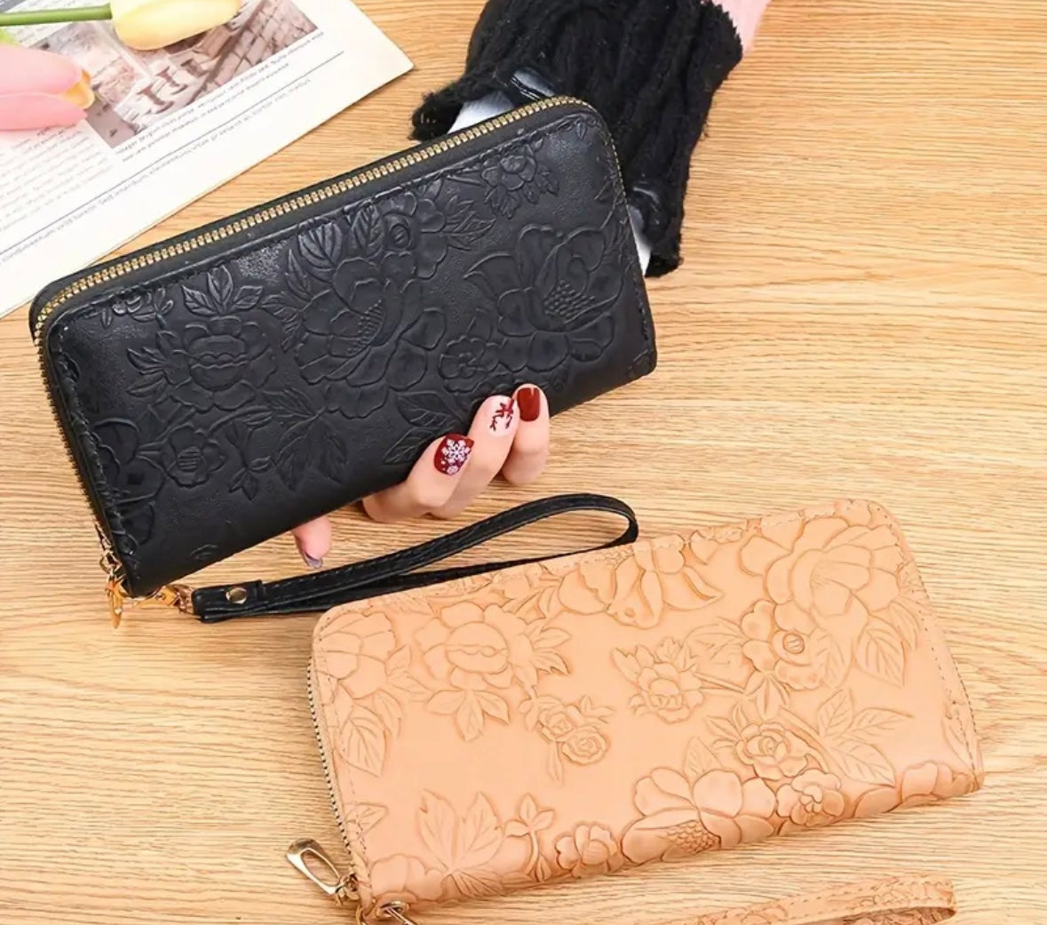 Vintage Flower Long Clutch Wallet