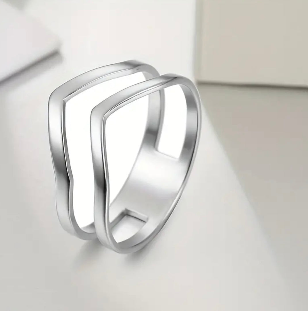 Stainless Steel Double Stacking Ring