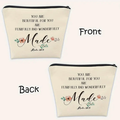 “Fearfully and Wonderfully Made” Canvas Accessory Bag