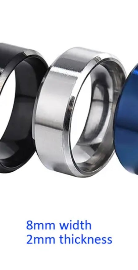 Men’s Stainless Steel Rounded Edge Ring