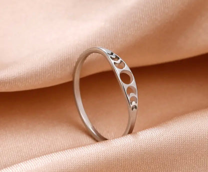 Stainless Steel Moon Phase Ring