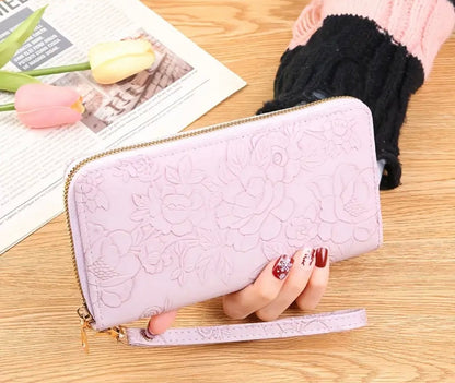 Vintage Flower Long Clutch Wallet