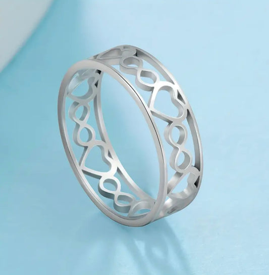 Stainless Steel Endless Heart Ring