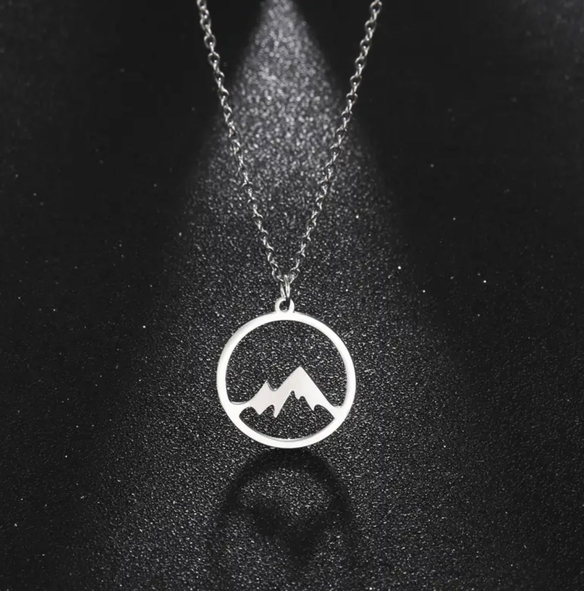 Stainless Steel Mountain Pendant Necklace