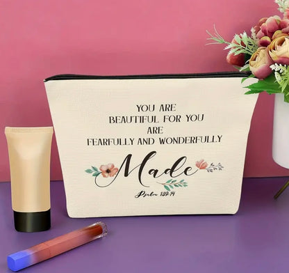 “Fearfully and Wonderfully Made” Canvas Accessory Bag