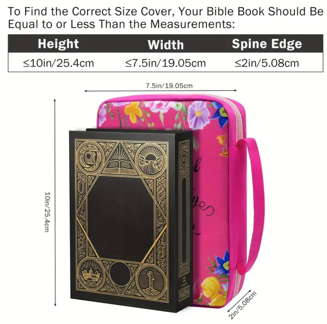 Pink Floral Psalms 139:14 Bible Case