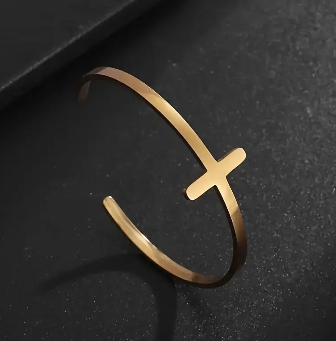 Elegant Minimalist Adjustable Stainless Steel Cross Bracelet