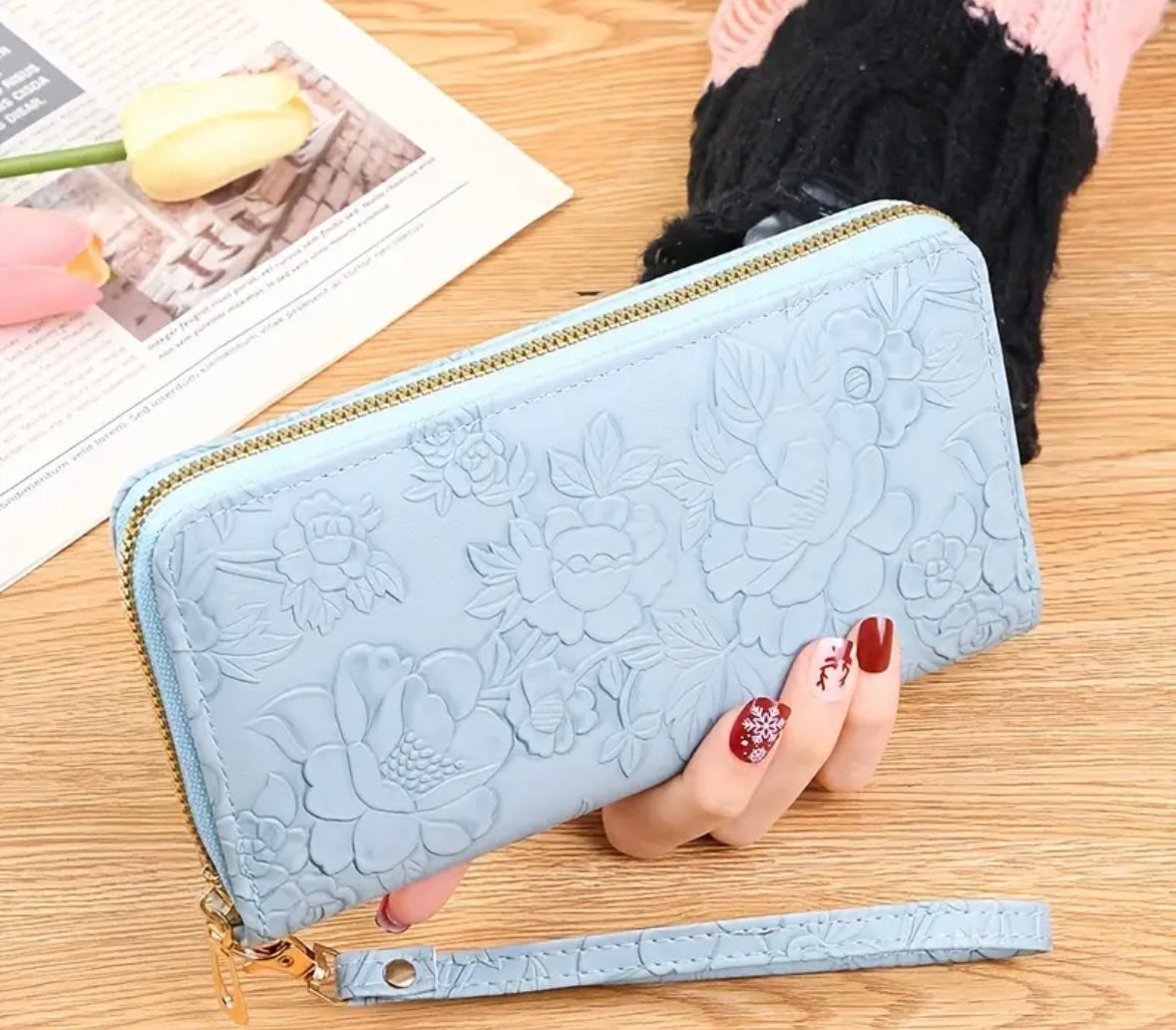 Vintage Flower Long Clutch Wallet