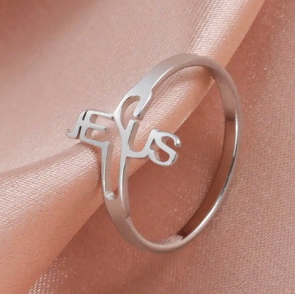 Stainless Steel Jesus Cross Ring