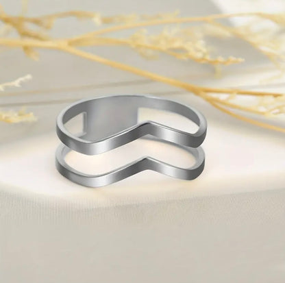 Stainless Steel Double Stacking Ring