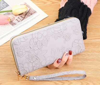 Vintage Flower Long Clutch Wallet