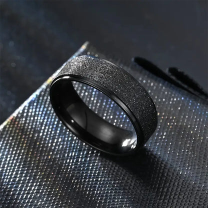 6mm Frosted Stainless Steel Ring