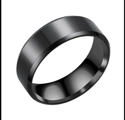 8mm Double Stainless Steel Steel Ring For Men