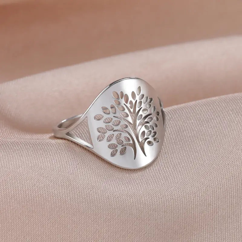 Stainless Steel Tree of Life Ring