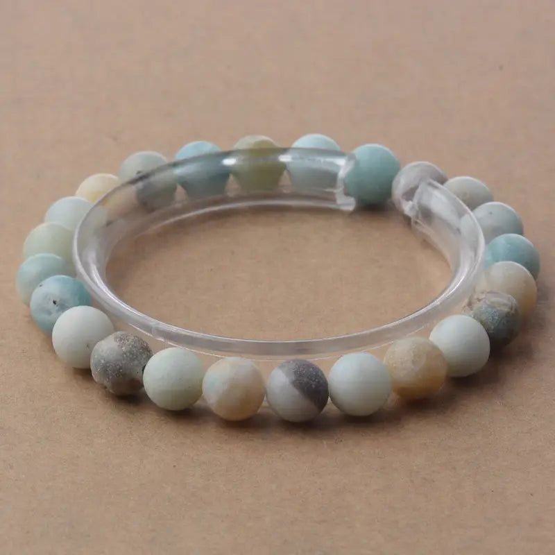 8mm Matte Amazonite Natural Stone Bead Bracelet