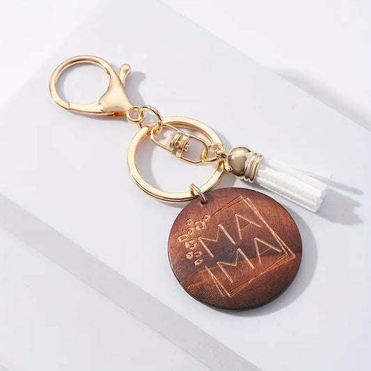 Wooden MAMA Keychain