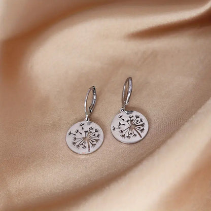 Dainty Stainless Steel Dandelion Earrings