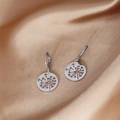 Dainty Stainless Steel Dandelion Earrings