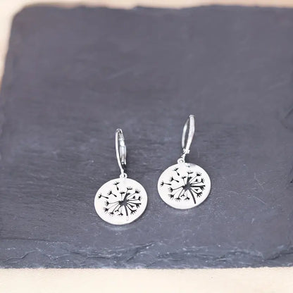 Dainty Stainless Steel Dandelion Earrings