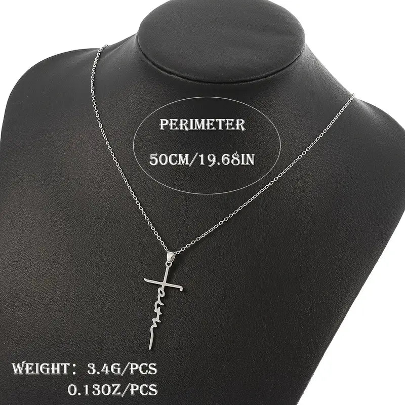 Elegant Stainless Steel Faith Necklace