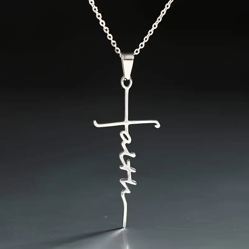 Elegant Stainless Steel Faith Necklace