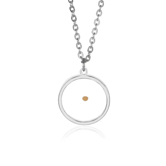 Stainless Steel Round Mustard Seed Faith Necklace